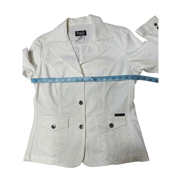 Dolce & Gabbana Womens White Cotton Blazer Jacket Size 32/36 IT Made In Italy - Picture 10 of 14